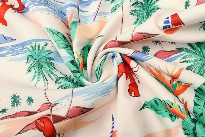 Cromoncent Matching Hawaiian Outfits for Family, Dad and Son Matching Luau Beach Tropical Shirts Mommy Daughter Tropical Sets