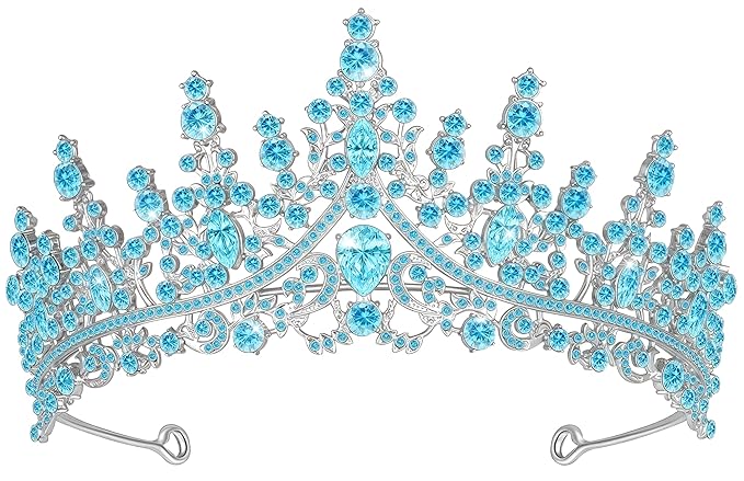 Tiara Crown for Women, Queen Tiara for Birthday Prom Bridal Party Custome Blue