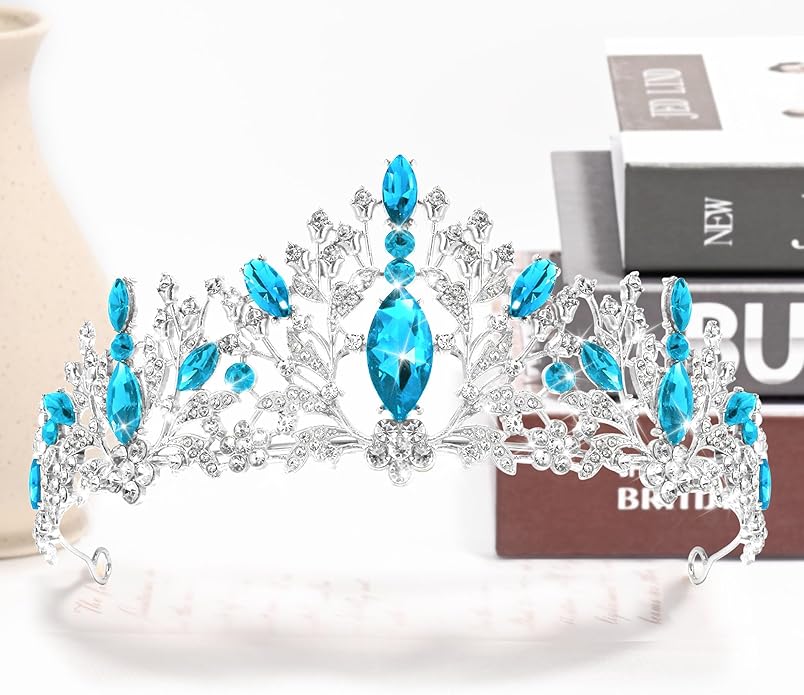 TAROSE Crowns for Women and Girls, Queen Crystal Gold Silver Tiaras with White Rhinestone and Combs, Goddess Crown for Wedding Bride Birthday Princess Bridal Shower Hair Accessories for Women