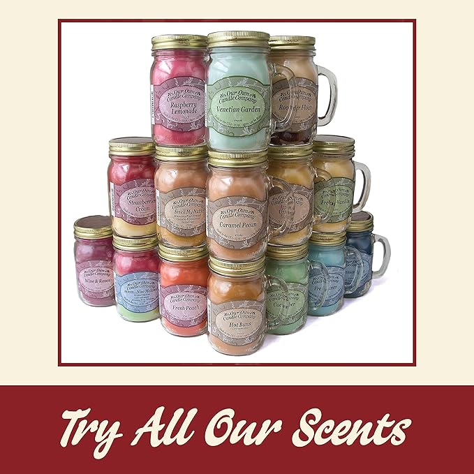 Our Own Candle Company, Christmas Triple Scented Mason Jar Candle, 100 Hour Burn Time, 13 Ounces