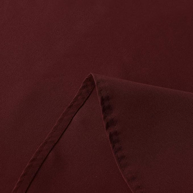 sancua Round Tablecloth - 120 Inch - Water Resistant Spill Proof Washable Polyester Table Cloth Decorative Fabric Table Cover for Dining Tables, Buffet Parties and Camping, Burgundy