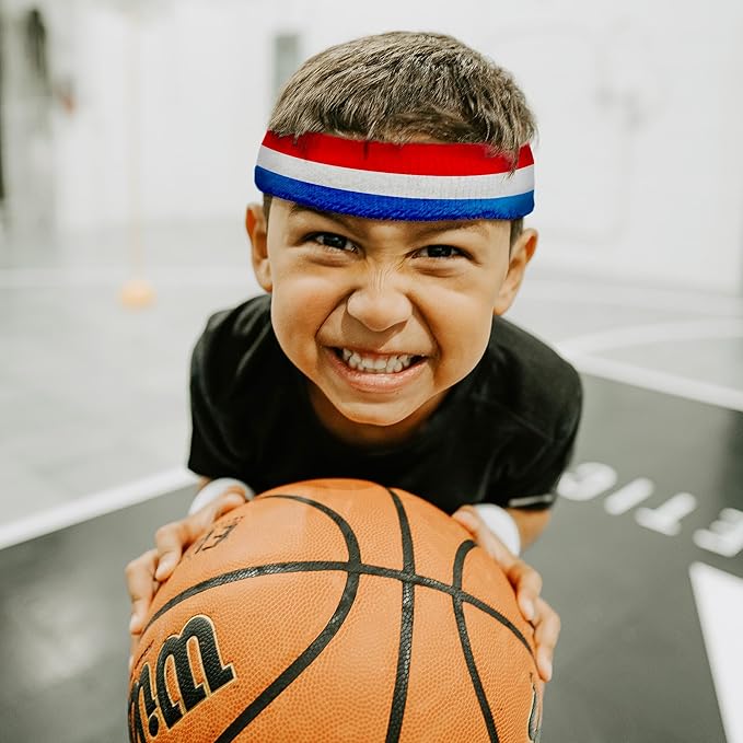 Suddora Toddlers Headbands, Sports Sweatbands for Kids, Non-Slip and Lightweight Fabric Bands for Youth Basketball, Soccer, and Tennis, Moisture-Wicking Bands for Cosplay & Costumes