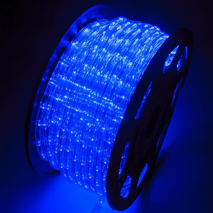 150ft Outdoor LED Rope Lights 1620 Connectable Flexible Tube Lights, IP65 Waterproof Rope Lighting for Garden Patio Pool Bedroom Party Christmas Halloween Holiday Indoor/Outdoor Decoration, Blue