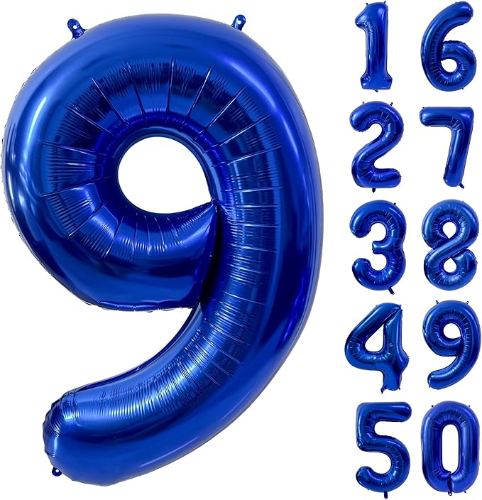 40 inch Navy Blue Number Balloon Dark Blue 9 Balloons Giant Foil Helium Balloons Blue Number 9 Balloon for 9th Birthday Party Decorations