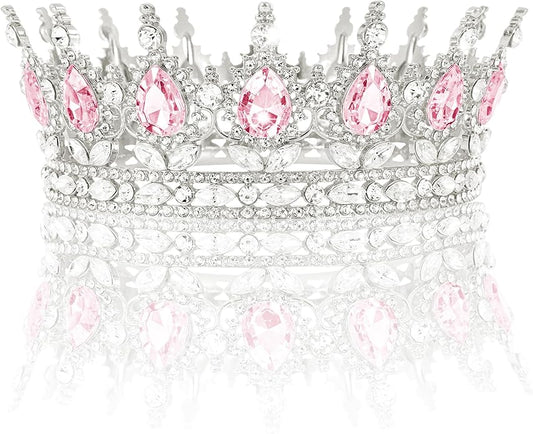 Gold Crown for Women, Crystal Queen Tiaras Headband Wedding Bridal Hair Accessories, Birthday Party Prom Cake Topper