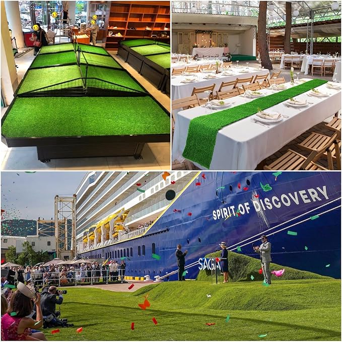 Artificial Grass Rug 3 ft x 70 ft, Synthetic Fake Grass Turf Mat for Indoor Outdoor Garden Home Decor, 0.8" Pile Height