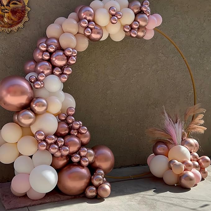 Blush Pink Balloon Garland Kit Rose Gold Dusty Pink Sand White Balloons Arch Retro Light Pastel Pink Beige Nude Creme Balloon for Women Bridal Baby Shower Boho Wedding Birthday Party Decoration