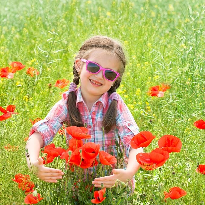 Pibupibu Kids Neon Colors Party Favor Supplies Unisex Sunglasses Pack of 8