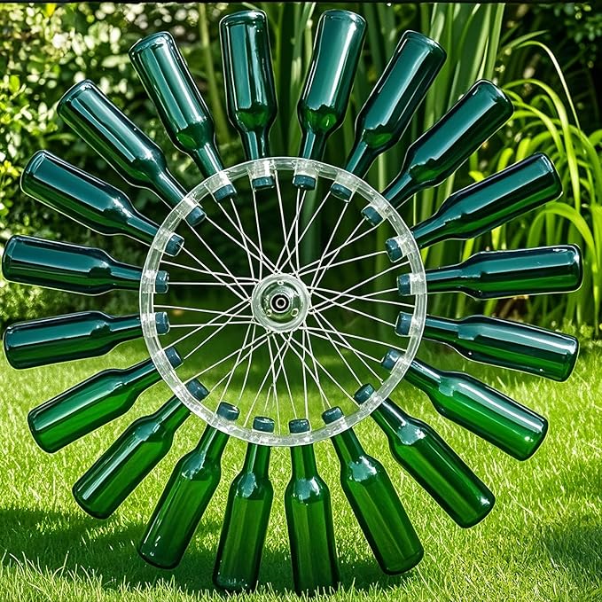 Rtteri 24 Pcs Decorative Colored Wine Bottles 375ml Empty Glass Bottles for Flowers Wedding Decor Centerpiece Christmas Party Favor DIY Crafts (Green)