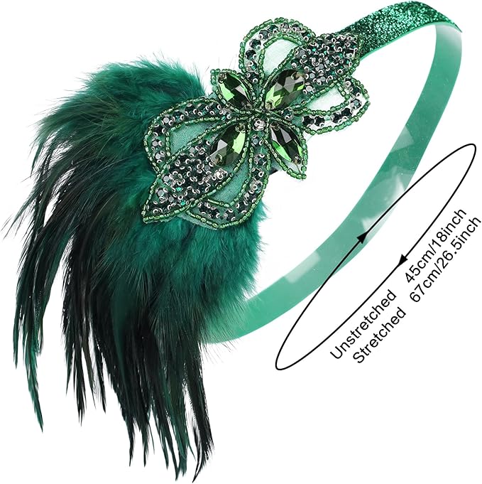 Women flapper feather headband for 1920s theme party Gatsby Headpiece for 20S Party