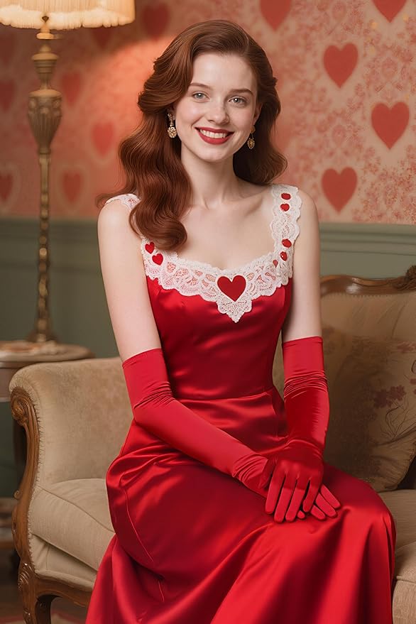 BABEYOND Long Opera Party 1920s Satin Tea Party Gloves Costume Stretchy Adult Size Elbow Length Bridal Gloves
