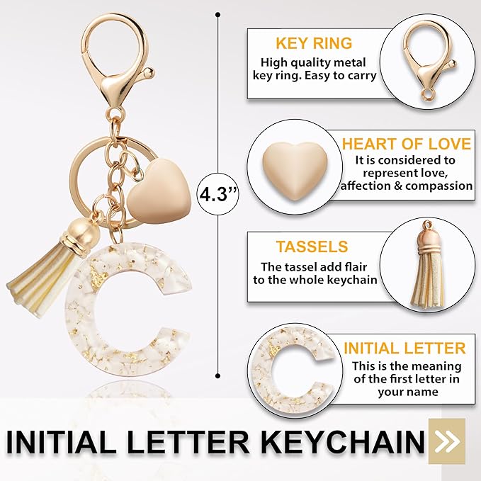 Initial Letter Keychain, Butterfly Keychain Cute Resin, Initial Keychain Backpack Charms, Key chain for Women, Girls