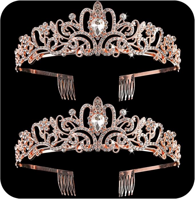 Crystal Tiara Crowns For Women Girls Princess Elegant Crown with Combs Women's Headbands Bridal Wedding Prom Birthday Party