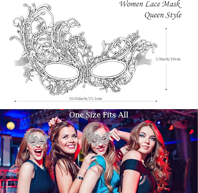 Exlinonline Lace Masquerade Mask Elastic,Fit for Adult,Soft Gentle Material,Specially For Costume,Thememed Party