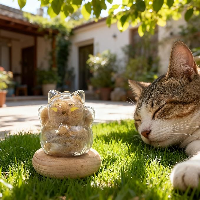 【NEW】Memorial Bottle for Pet Hair with Base, Cat Pet Fur Keepsake, Pet Hair Memorial Keepsake, Pet Memorial Gifts for Cats, Cat Keepsake Fur Holder Cat Whisker Jar Memory Sympathy Gift Vials for Cat