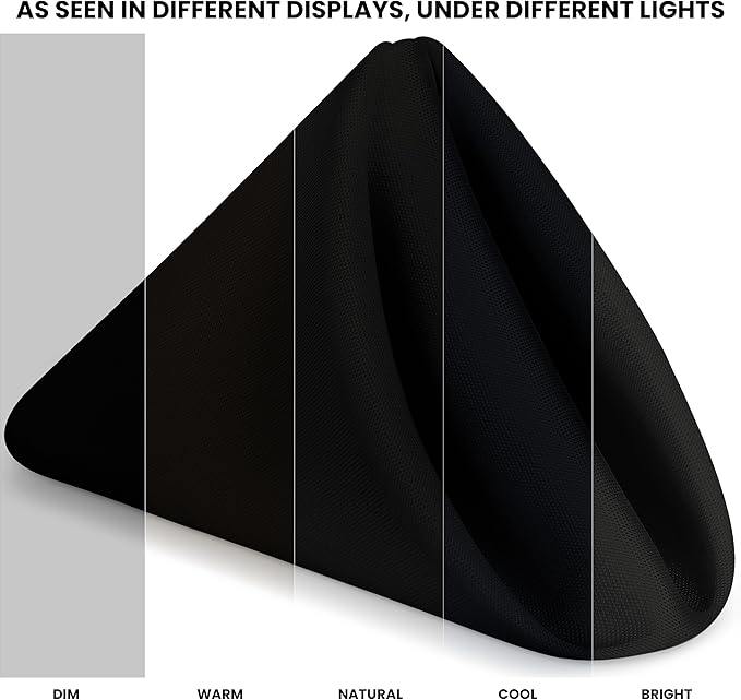 Utopia Home [24 Pack, Black] Cloth Napkins 20x20 Inches, 100% Polyester Hemmed Edges, Washable and Reusable Ideal for Parties, Weddings and Dinners