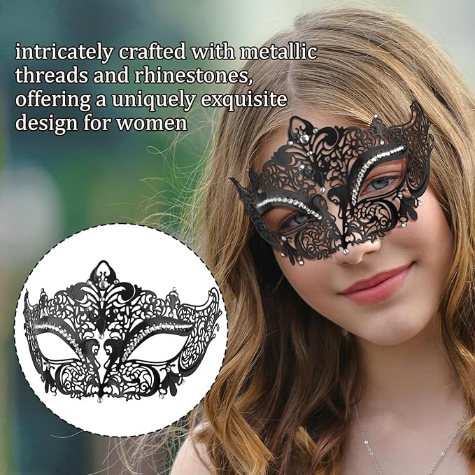Exlinonline Lace Masquerade Mask Elastic,Fit for Adult,Soft Gentle Material,Specially For Costume,Thememed Party