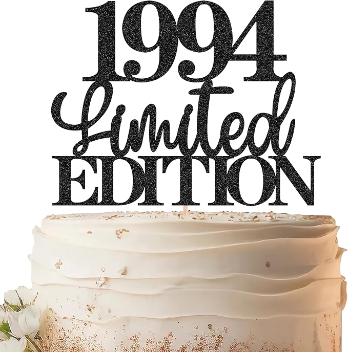 Limited EDITION 1994 Cake Topper - Black Glitter Happy 31st Birthday Party Cake Decoration Supplies, Cheer to 31 Years Cake Bunting Decor for 31st Birthday Party Photo Booth Props