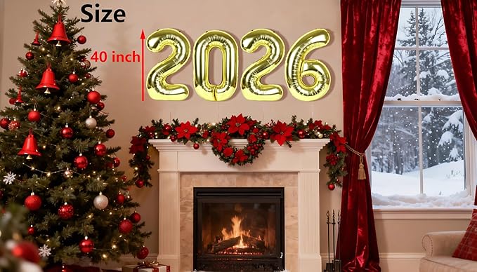 2026 number balloon Light Gold