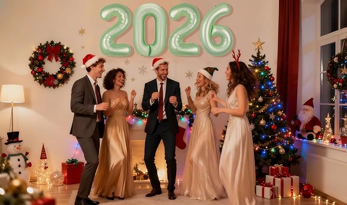 2026 number balloon green olive