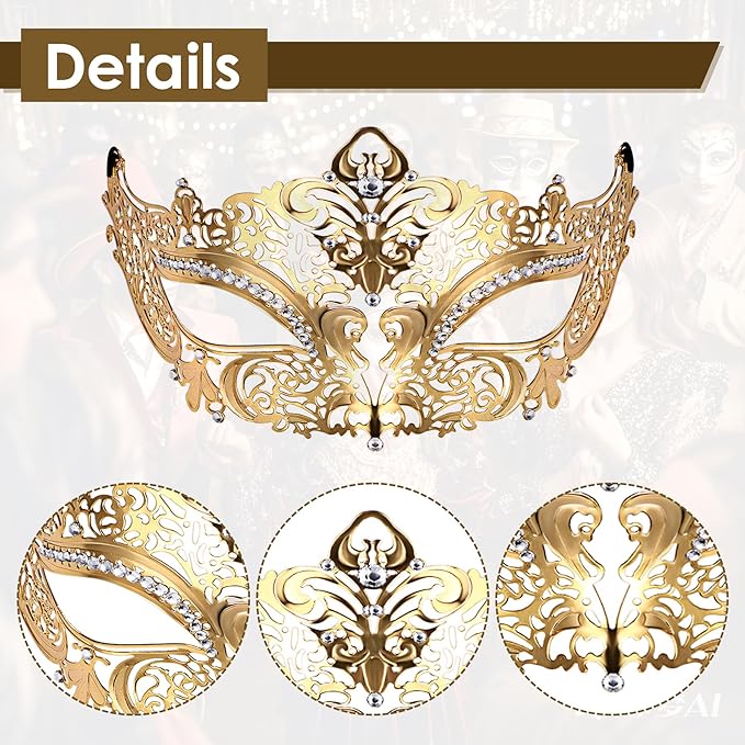 OIDEA Masquerade Mask for Couple - Roman Greek Venetian Mask Halloween Prom Party Costume Ball Mardi Gras Mask for Women Men