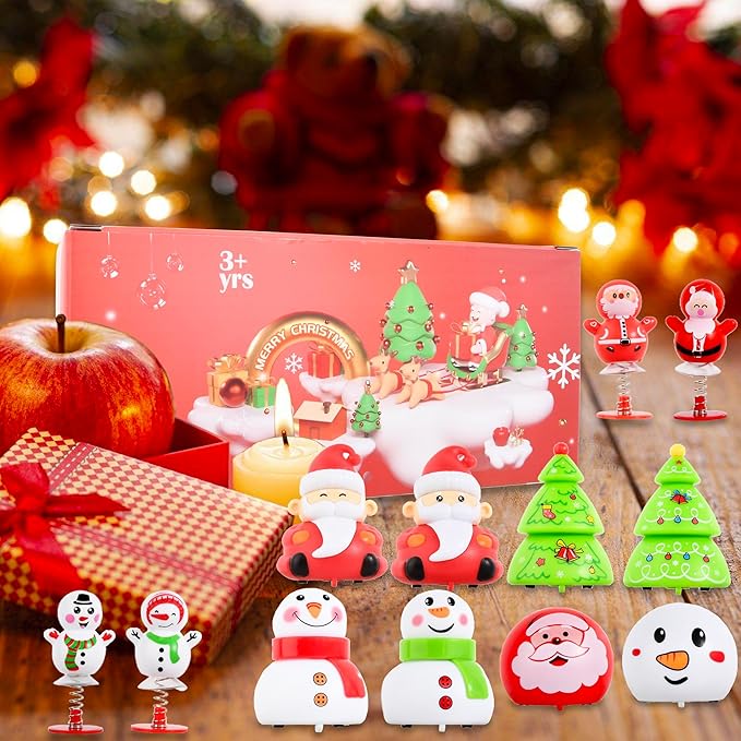 Small Pull Back Toy Cars Set,12 PCS Mini Racing Vehicles for Holiday Birthday Party Favors,Goodie bag Stuffers,Classroom Prizes,Bulk Toys for Kids(Christmas Santa,Xmas Tree,Snowman Design Pop Up Toys)