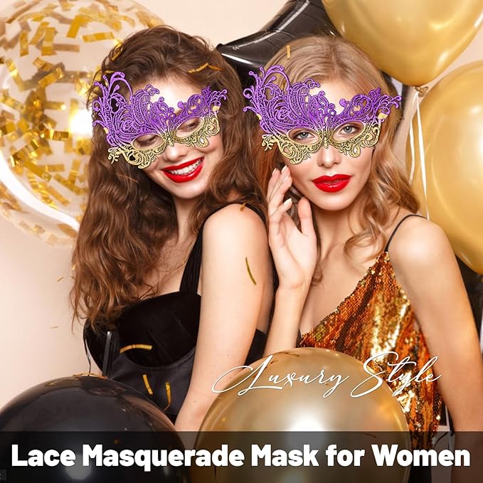 Masquerade Mask for Women Soft Lace Womens Masks Mardi Gras Mask Halloween Venetian Masks Carnival Cosplay Party Mask