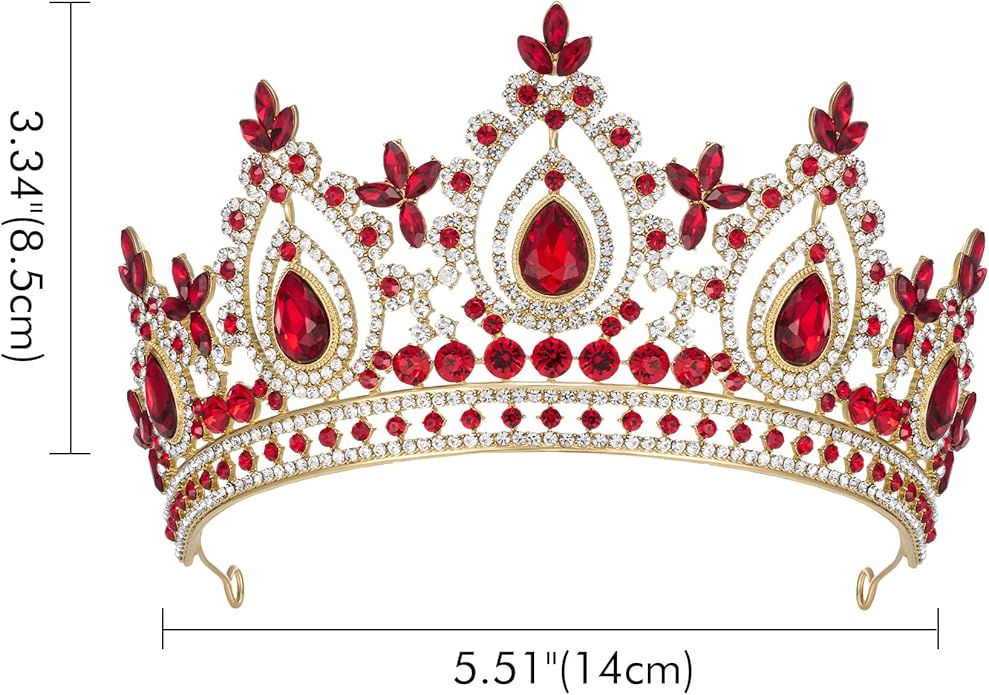 SWEETV Queen Crown for Women,Wedding Tiara for Bride,Princess Tiara,Quinceanera Pageant Crown Diadem