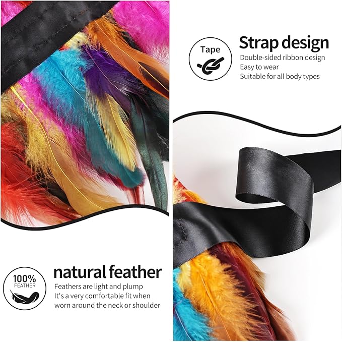 Gothic Natural Feather Shrug Feather Shawl Wrap Cape Victorian Collar for Halloween Cosplay Party Costume Accessories