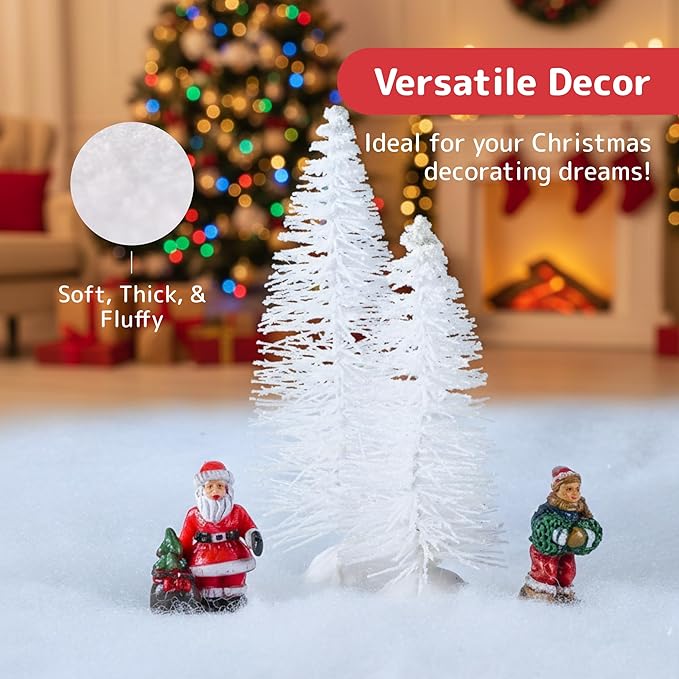 PREXTEX Artificial Snow Roll - Pack of 3 Large Snow Blanket for Table Decor and Holiday Decorations - White Christmas Decor for Christmas Village Sets, Xmas Party Decorations