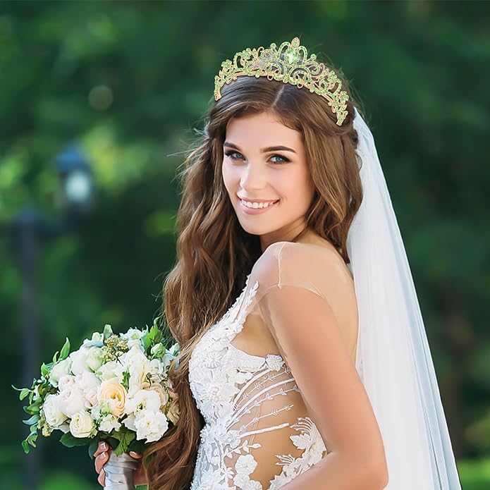 TAROSE Crowns for Women and Girls, Queen Crystal Gold Silver Tiaras with White Rhinestone and Combs, Goddess Crown for Wedding Bride Birthday Princess Bridal Shower Hair Accessories for Women