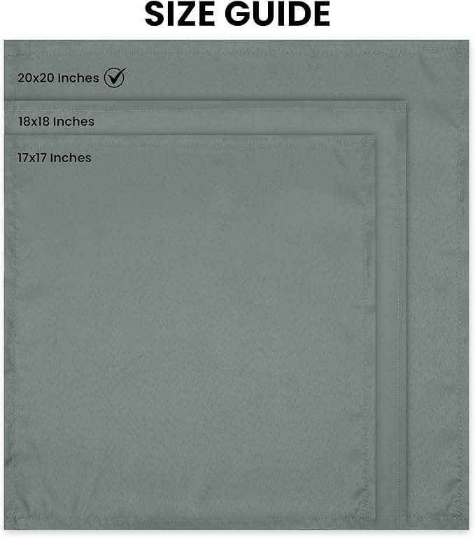 Utopia Home [24 Pack, Light Grey] Cloth Napkins 20x20 Inches, 100% Polyester Hemmed Edges, Washable and Reusable Ideal for Parties, Weddings and Dinners