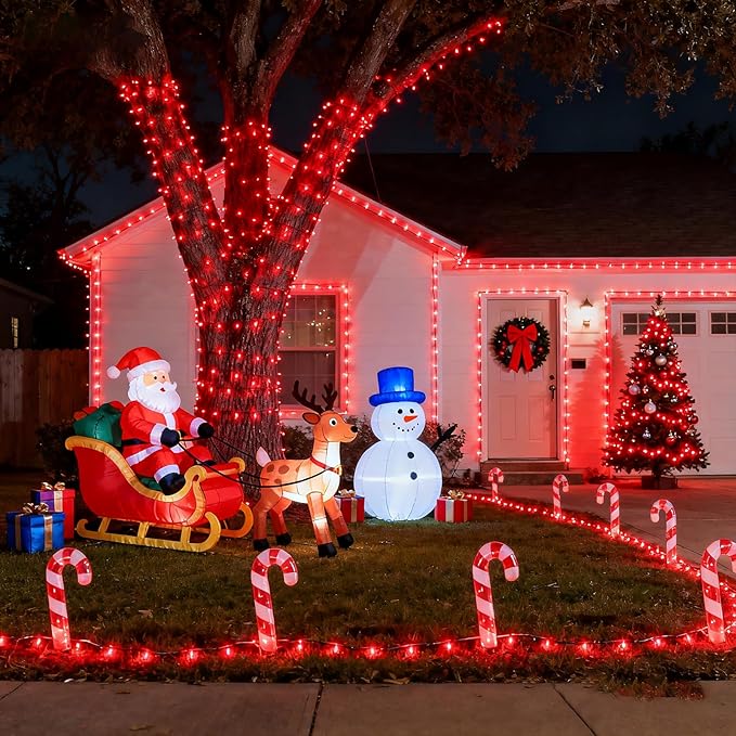 800 LED Christmas Lights Outdoor Indoor, String Lights for Outside with 8 Modes Waterproof, Plug in Twinkle Light Clear Wire for Bedroom Tree, Wedding, Garden, Party Decorations, Red