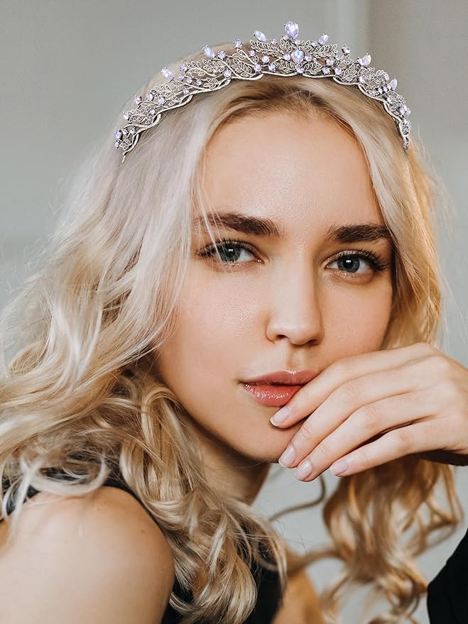 SWEETV Gold Princess Tiaras for Women Girls, Queen Crowns Tiaras Adult Headband for Bride Wedding Bridal Birthday Quinceanera Pageant Party Prom,Halloween Costume Cosplay Accessories Christmas Gift, Purple