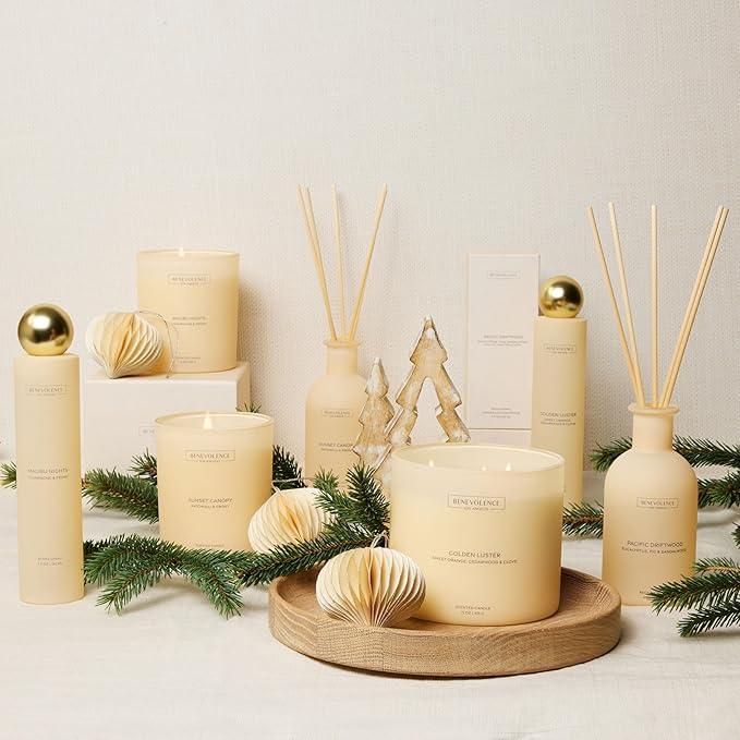 Patchouli & Ebony – Benevolence LA 3-Wick Fall Scented Candle for Home | 15oz, 50-Hour Burn | Natural Soy Wax | Warm & Grounding Autumn Home Fragrance | Malibu Sands Collection – Gift for Women & Men