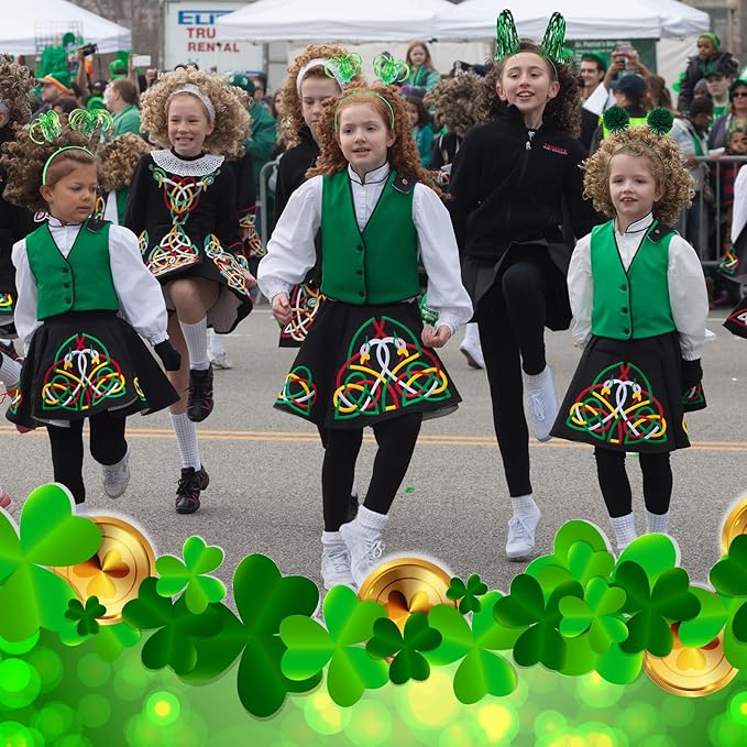 Censen 24 Pcs Pom Pom Headband Tinsel Wrapped Ponytails Head Bopper Costume Headwear Halloween Party Hair Accessories