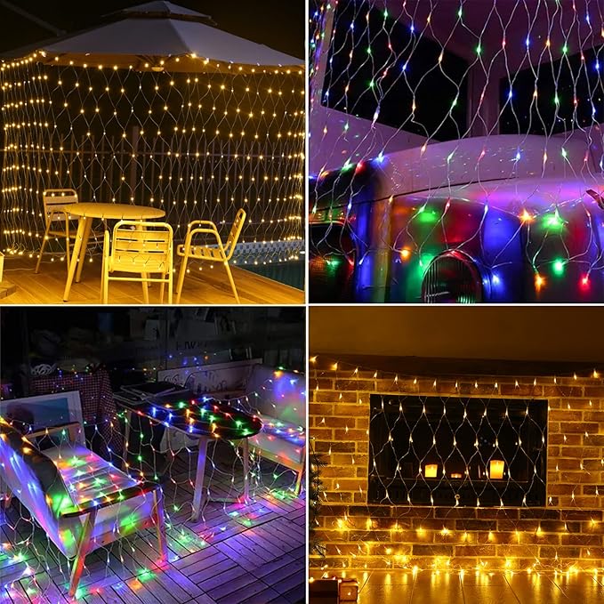 11.5ft x 5ft Color Changing Christmas Net Lights, 360 LED Bush Mesh Light with Remote, 11 Modes Color Changing Warm White & Multicolor Christmas Lights, Plug in Fairy Twinkle Light for Yard Xmas Decor