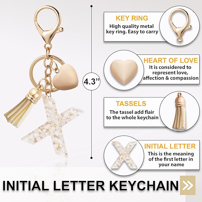 Initial Letter Keychain, Butterfly Keychain Cute Resin, Initial Keychain Backpack Charms, Key chain for Women, Girls