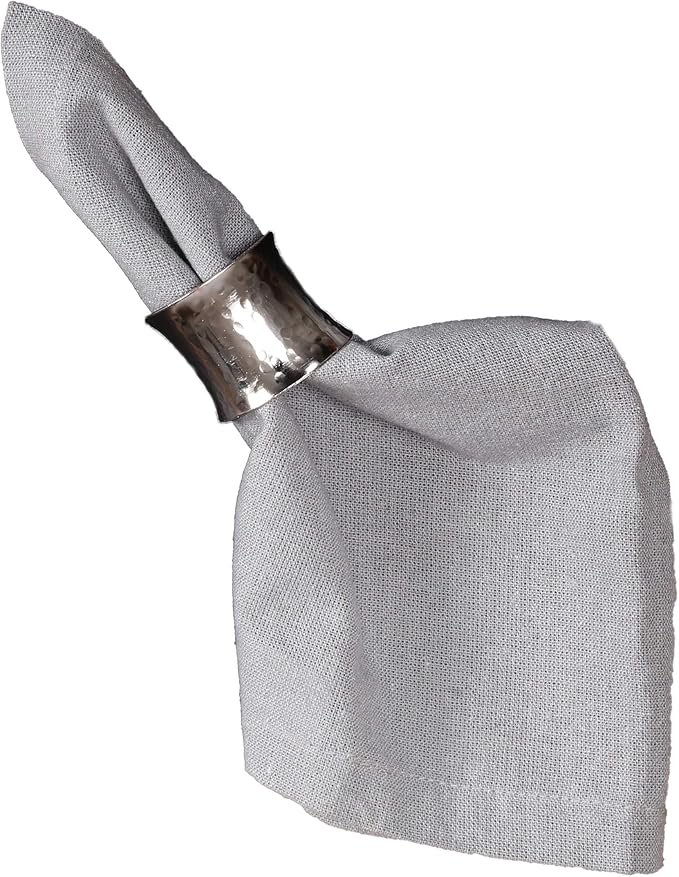 Silver Napkin Rings-12 PCS Heavy Duty Metal Spiral Napkin Rings, Handcrafted Napkin Holders Buckles for Family Dinner, Wedding, Party,Table Decorations - CLEENTABLE