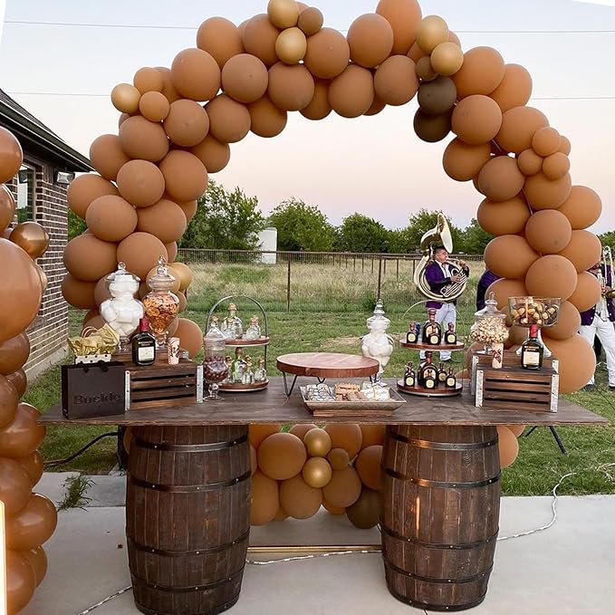 Brown Balloons 113PCS, Different Sizes Light Brown Balloon Garland Arch Kit 18/12/10/5 Inch, Tan Caramel Mocha Helium Latex Balloons Coffee Brown Party Balloons for Teddy Bear Birthday Boho Decoration