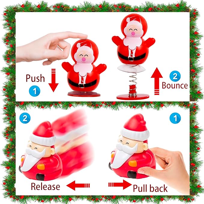 Small Pull Back Toy Cars Set,12 PCS Mini Racing Vehicles for Holiday Birthday Party Favors,Goodie bag Stuffers,Classroom Prizes,Bulk Toys for Kids(Christmas Santa,Xmas Tree,Snowman Design Pop Up Toys)