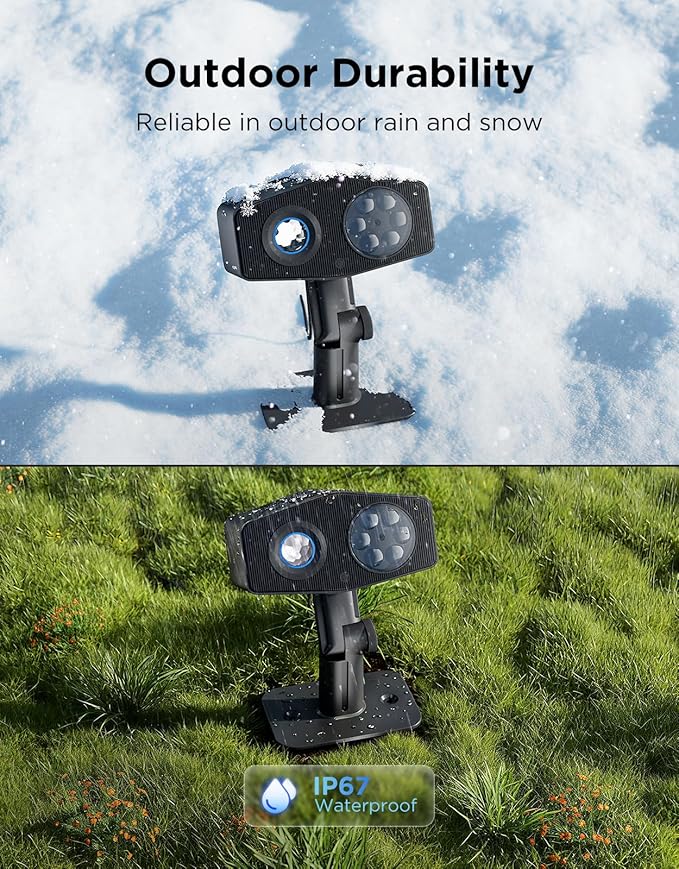 Govee Outdoor Decoration Projector Light, Upgraded LED Snowflake Projector, IP67 Waterproof, 180° Rotation, 20 HD Effects & 58 Scene Modes with App Control, Works with Alexa, Google Assistant, Matter