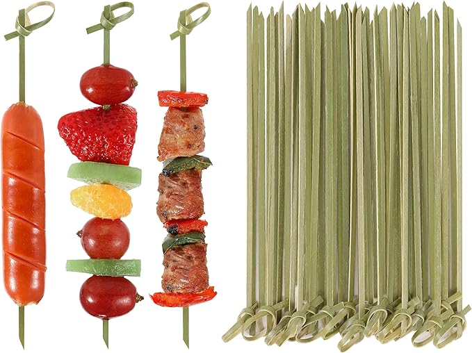 200 PCS Cocktail Picks, 6 Inch Toothpicks for Appetizers, Natural Bamboo Knot Skewers, Mini Food Sticks, Fancy Tooth Picks for Drinks, Fruit, Charcuterie, Cocktail Garnish Accessories, Party Supplies