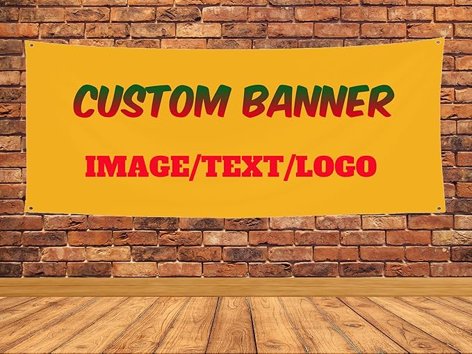 Custom Banners And Signs Customize With Photo Logo Text Personalized Banner For Parties Business Birthday Graduation Indoor Outdoor 35 X 70 Inch