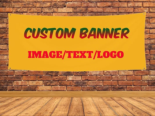 Custom Banners And Signs Customize With Photo Logo Text Personalized Banner For Parties Business Birthday Graduation Indoor Outdoor 35 X 70 Inch