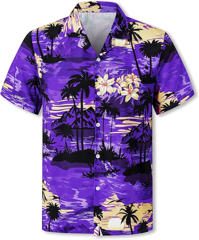 Cromoncent Matching Hawaiian Outfits for Family, Dad and Son Matching Luau Beach Tropical Shirts Mommy Daughter Tropical Sets