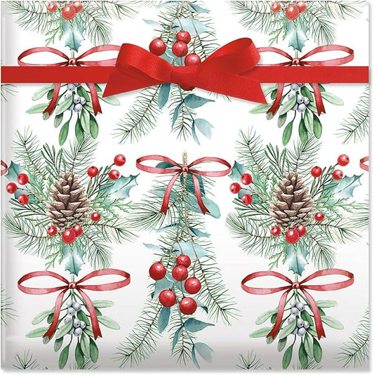 Current Under The Mistletoe Christmas Rolled Wrapping Paper - Premium Jumbo 23-Inch x 32-Foot Gift Wrap Roll, 61 Square Feet Total
