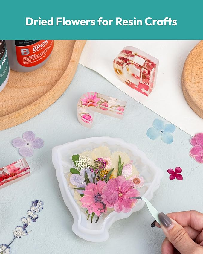 Dried Flowers for Resin, Resiners Dried Flowers for Candle Making Red Real Natural Pressed Flowers Dry Leaves Kit for DIY Crafts Resin Soap Scrapbook Supplies Card Making Jewelry (Baby Pink 150PCS)