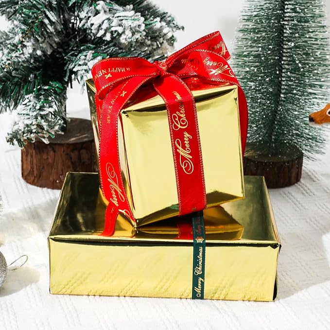 NESCCI Golden Metallic Wrapping Paper, Solid Color Paper,Gift Wrapping Paper,Perfect for Wedding,Valentine's Day,Birthday, Christmas,Baby Shower,DIY Bouquet (17.5 Inches X 32.8 Feet)