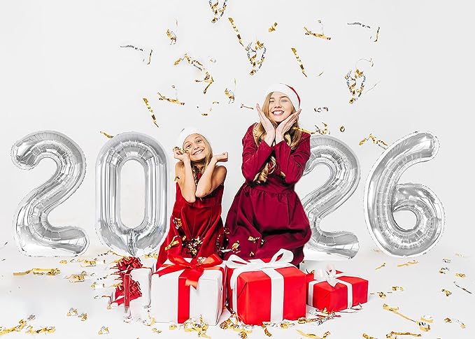 2026 balloons, Silver 40 Inch 2026 Party Decorations New Year Nye Decorfor New Years Eve Party Supplies 2026, New Years Eve Party Balloons